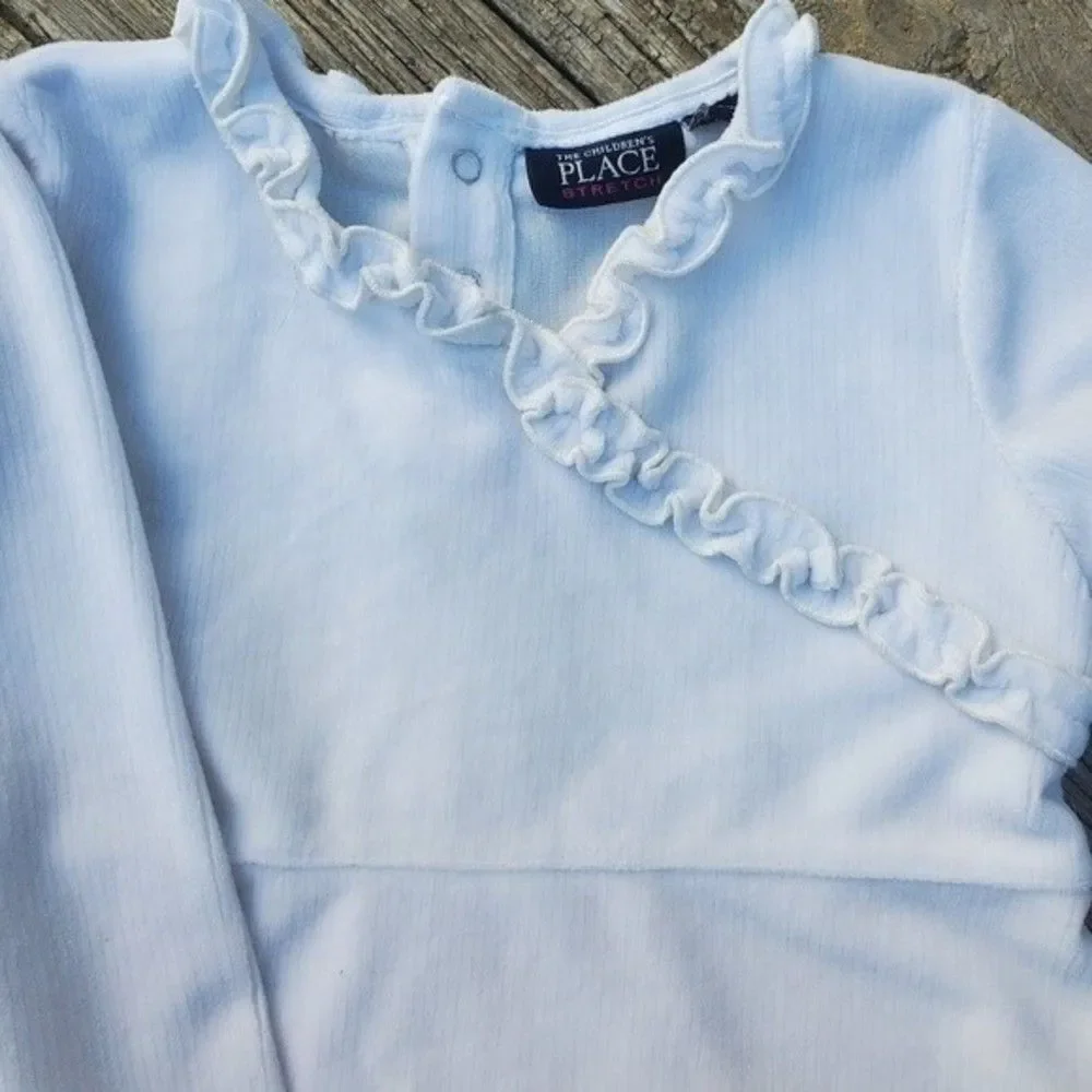 The Children's Place White Velour Matching Set